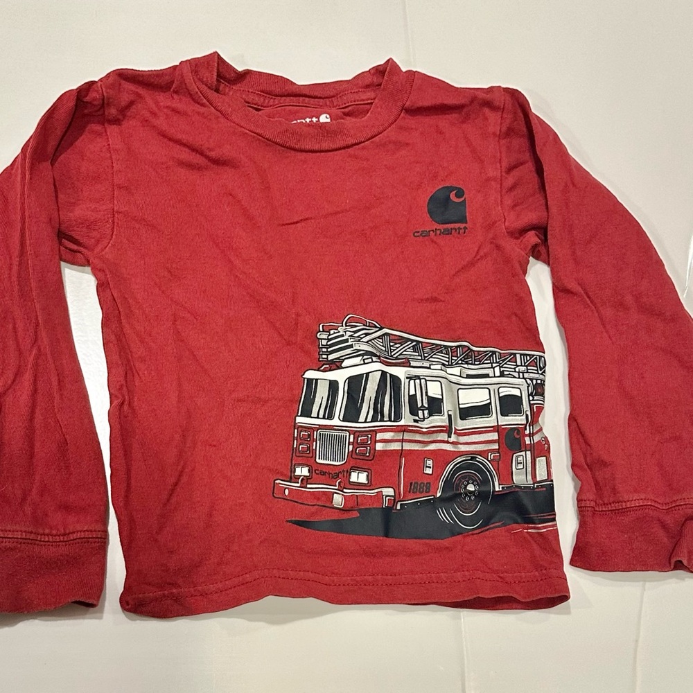 Carhartt 2T Toddler Red Fire Engine Long Sleeve Tee